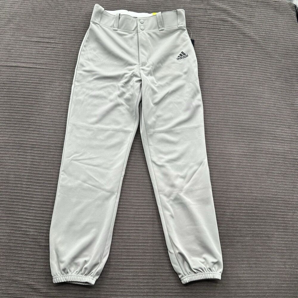 Addias Triple Stripe Baseball‎ Pants Men Small Grey Polyester Athletic Outdoors.